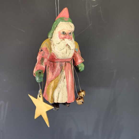 House of Hatten 1988 Folk Santa Elf Holding Star D Calla Christmas Ornament VTG - Picture 3 of 9